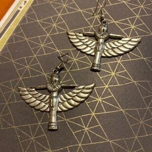 Ancient Egyptian Silver tone Earrings